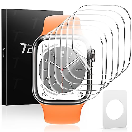 TOCOL 6 Pack for Apple Watch screen protector 44mm SE (2nd Gen) Series 6 Series 5 Series 4, Bubble-Free Scratch Resistant HD Transparent Flexible Film for iwatch screen protector 44mm - size: 44mm