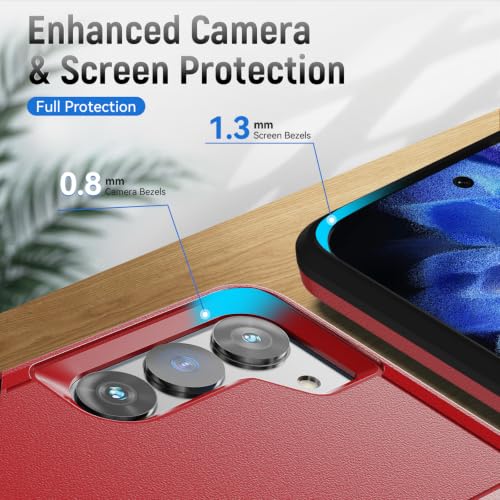 for Samsung Galaxy S23 Case with HD Screen Protector, Dual Layer Military Grade Drop Tested, Heavy Duty Rugged Shockproof Non-Slip Outdoor Protective Cover, Red - color: Red