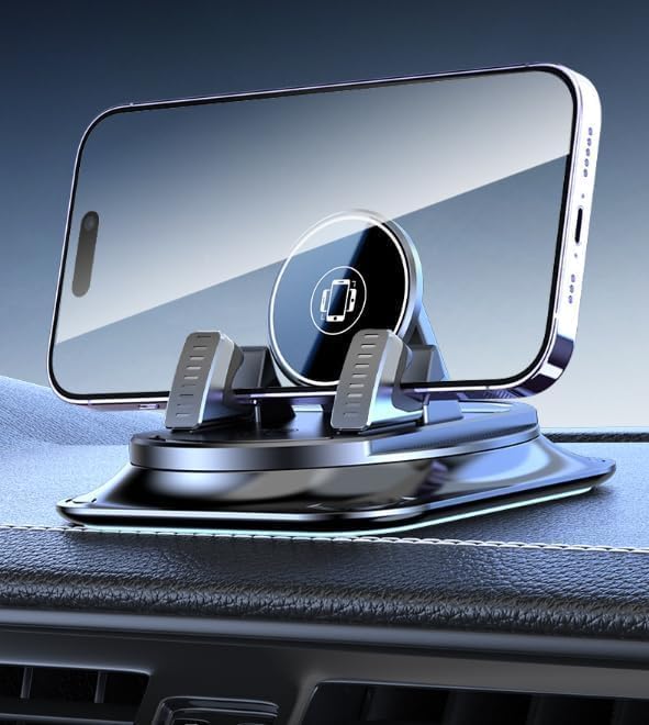 New 360°Dashboard Car Phone Holder,Dashboard Phone Holder with Vacuum Suction Technology Essential Phone Holders with Strong Suction Cup for All Smartphones,Universal Windshield Adhesive Mount(1 PCS)