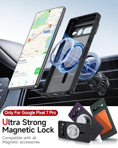 LeYi for Pixel-7-Pro Case [MagSafe Fit] Slim Matte Translucent, Black | Google Pixel 7 Pro Case Magnetic Military-Grde Protection Funda para Googlr 7Pro 257GB Smartphone Android Mobile Unlocked - color: Black, size: Pixel 7 Pro (6.7 Inch)