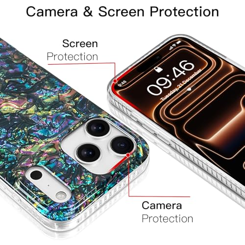AIGOMARA Magnetic for iPhone 17 Pro Max Case, Abalone Opalescent Shell - color: Abalone-Round, size: iPhone 17 Pro Max