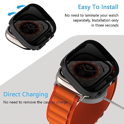 3 Pack Privacy Case Compatible with Apple Watch Ultra 3/Ultra 2/Ultra 49mm - color: Black/Clear/Blue, size: 49mm