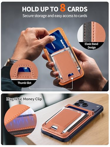 for MagSafe Wallet Tracker with Money Clip, Works with Apple Find My, Brown - color: Brown Find My