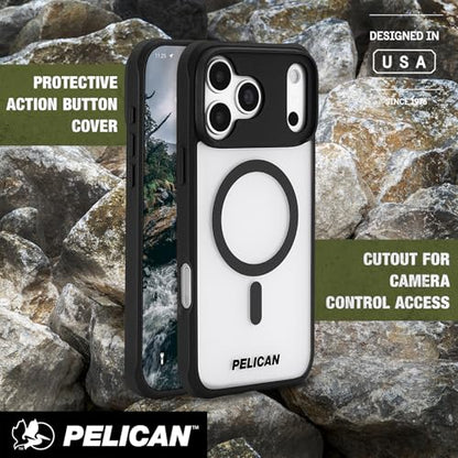 Pelican Ranger iPhone 17 Pro Max Case - MagSafe Case - Frosted Clear/Black | Rugged Magnetic Phone Case w/14ft Military-Grade Drop Protection - Anti-Scratch, Heavy Duty Phone Cover for iPhone 17 Pro Max - color: Frosted Clear/Black - Pro Max, style: iPhon