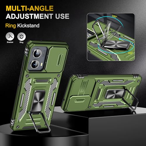 for Moto Edge 2024 Case, Hybrid Soft TPU Hard PC Rugged Cover, Olive Green - color: ZS Olive Green, size: Moto Edge 5G (2024)