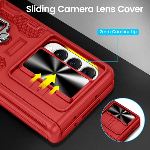 VEGO for Samsung Z Fold 4 Case with Belt Clip Holster and Kickstand - color: A-Red, size: Galaxy Z Fold 4