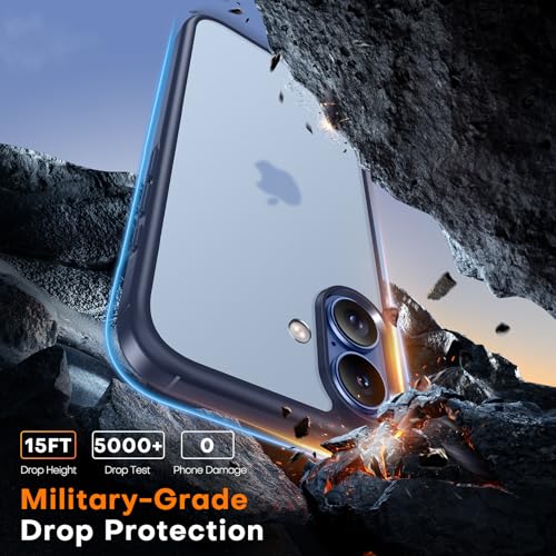 TAURI for iPhone 17 Case, Anti-Yellowing with Screen Protector, Translucent Matte Military-Grade Protection Shockproof Slim Phone Case for iPhone 17, Matte Blue - color: F-Matte Blue