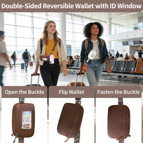 Clip and Go Strap for Phone with Wallet Crossbody Lanyard (Black Blown) - color: Black Blown