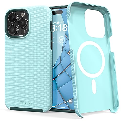 Crave Dual Guard for iPhone 15 Pro Max Case, Compatible with MagSafe Shockproof Protection Dual Layer Case for Apple iPhone 15 Pro Max (6.7") - Aqua - color: Aqua