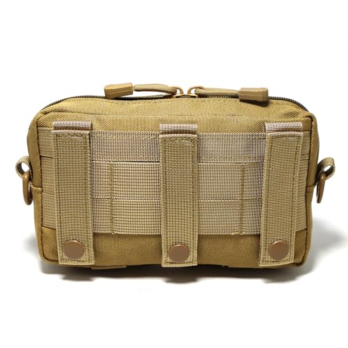 Tactical Molle Admin Pouch Compact Utility EDC Tool Bag Phone Pouches Fanny Waist Pack Bag Belt Pouch Small First Aid Kit - color: Khaki New