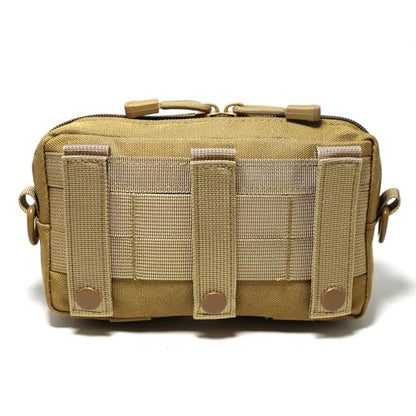 Tactical Molle Admin Pouch Compact Utility EDC Tool Bag Phone Pouches Fanny Waist Pack Bag Belt Pouch Small First Aid Kit - color: Khaki New