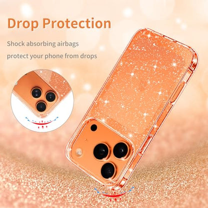 JJGoo Compatible with iPhone 17 Pro Max Case Clear Glitter, Sparkle Soft TPU Transparent Shockproof Women Girls Slim Bling Sparkly Bumper Cover Phone Cases - color: Clear, size: for iPhone 17 Pro Max