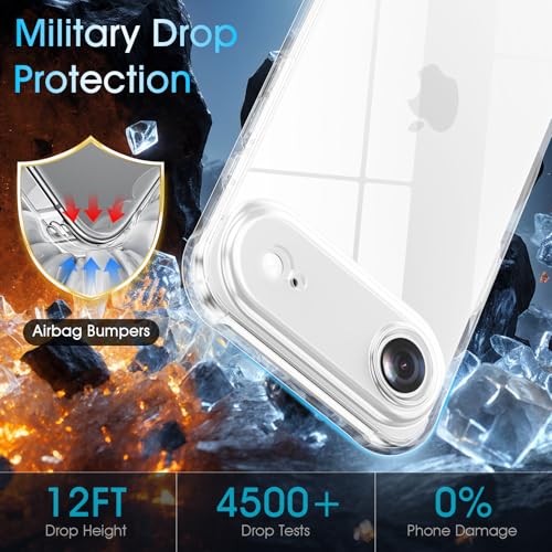 Soft TPU Clear Case for iPhone 17 Air 6.5 inch | Not-Yellowing，Military Drop Protection，Shockproof Transparent Silicone Case, Ultra Slim & Thin，Camera Protection，Clear - size: for iPhone 17 Air