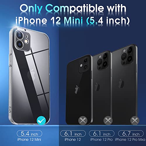 Supdeal Crystal Clear Case for iPhone 12 Mini, [Not Yellowing] [Camera Protection] [Military Grade Drop Tested] Transparent Shockproof Protective Phone Case Soft Silicone Slim Cover, 5.4", Transparent - color: Transparent, size: iPhone 12 Mini