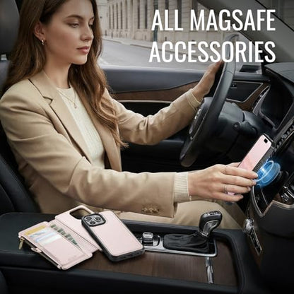for iPhone 16 Pro Max - Phone Case Wallet Magnetic, Champagne Gold - color: Champagne Gold, size: iPhone 16 Pro Max