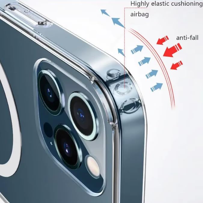 Compatible with iPhone 17: Magnetic Transparent Phone Cases - Slim Anti Yellowing, Drop Protection and Shockproof Protective Cell Phone Cover (Clear) (Compatible with iPhone 17)