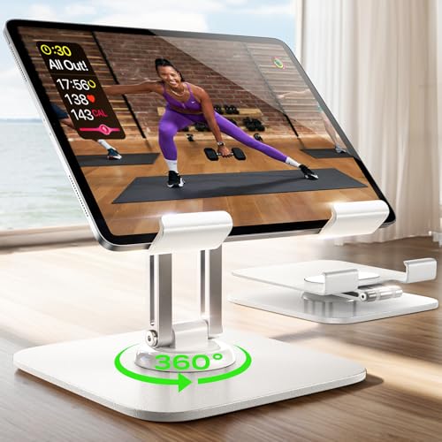 LISEN for iPad Stand Holder Adjustable Tablet Stand for Desk White - color: White