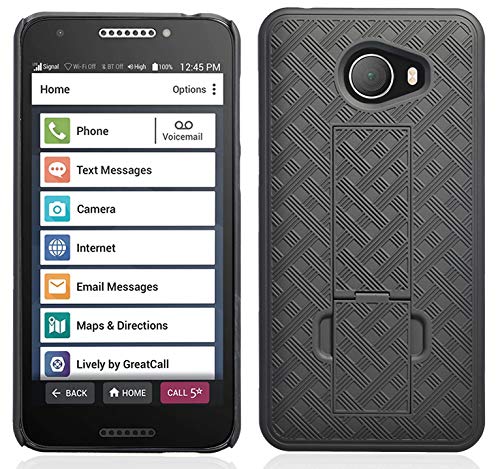 Nakedcellphone Kickstand Cover for Jitterbug Smart 2 Phone Case - Black | Slim Hard Shell with Stand, Satisfying Texture, For Lively Smart2 (Year 2018, Model 5049SJBS2) - color: Black