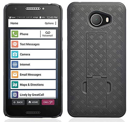 Nakedcellphone Kickstand Cover for Jitterbug Smart 2 Phone Case - Black | Slim Hard Shell with Stand, Satisfying Texture, For Lively Smart2 (Year 2018, Model 5049SJBS2) - color: Black