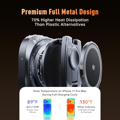 REWONDER 3-in-1 Qi2.2 25W Fast Wireless Charging Station for iPhone - color: Black