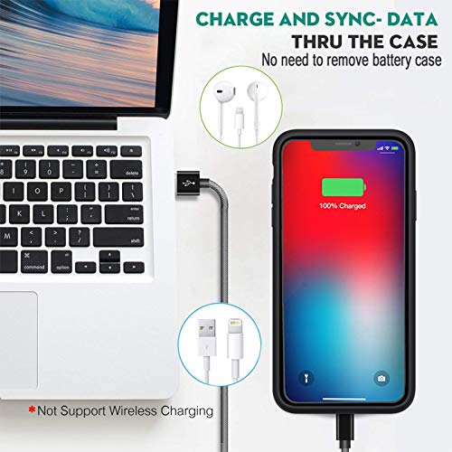 Battery Case for iPhone XS Max, 10000mAh Ultra Thin Portable Protective Power Smart Charging Case Compatible with iPhone XS Max (6.5 inch) Rechargeable Extended Battery Charger (Black) - size: iPhone XS Max