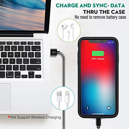 Battery Case for iPhone XS Max, 10000mAh Ultra Thin Portable Protective Power Smart Charging Case Compatible with iPhone XS Max (6.5 inch) Rechargeable Extended Battery Charger (Black) - size: iPhone XS Max