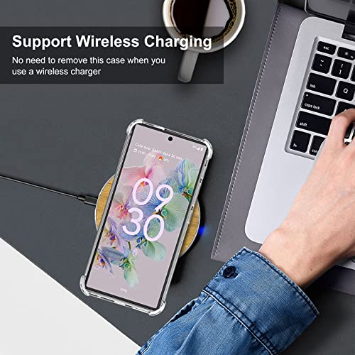 Google Pixel 7a Case with Screen Protector, Shockproof Crystal Clear Slim Soft Silicone TPU Protective Phone Cover Clear - color: Z Clear, size: Google Pixel 7a Case