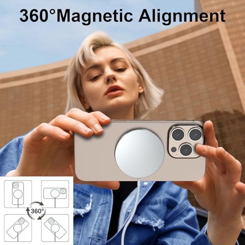 for MagSafe Charger, Magnetic Wireless Charging Pad for iPhone 17/17 Pro/17 Pro Max/Air/16 15 14 13 12 Pro Max Plus mini/AirPods 2 3 Pro, Strong Magnet, Aluminum Alloy, USB-C/A Ports(Silver) - color: Silver