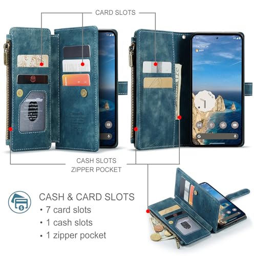 Google Pixel 10/Pixel 10 Pro 5G Wallet Case with Card Holder,Blue - color: Blue, size: Pixel 10/10 Pro 6.3 Inch
