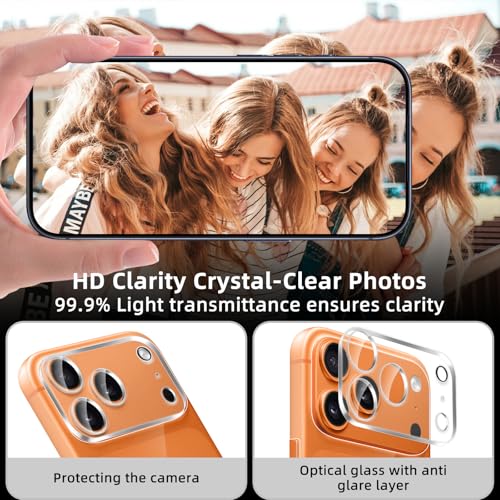 [2+2 Pack Flexible Back Screen Protector + Tempered Glass Camera Lens Protector for iPhone 17 Pro Max, HD Clear Anti Scratch Self-Healing Not Glass Full Wrapped Edge Soft TPU Hydrogel Film