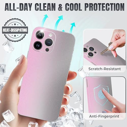 2Pcs Skin Wrap Compatible for iPhone 15 Pro – Slim Decal Vinyl Protective Film for Sides & Back – Sleek Fit, Premium Look – Compatible with All iPhone 15 Pro Cases - Nardo Gray - color: Nardo Gray
