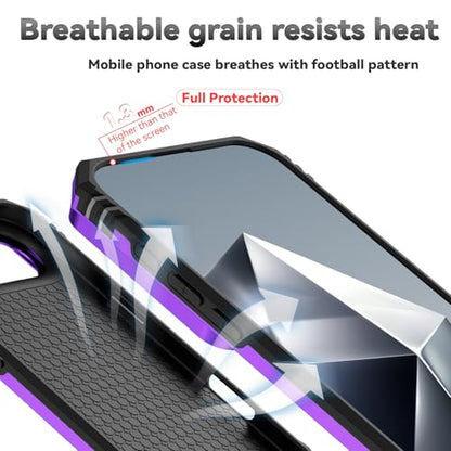 for iPhone Air Case, with Slide Camera Cover HD Screen Protector [Military Grade 16ft. Drop Tested] Ring Holder Kickstand Protective Phone Case for Apple iPhone Air 2025, Purple - color: Purple w/ Slide Camera 2nd gen. Military Grade