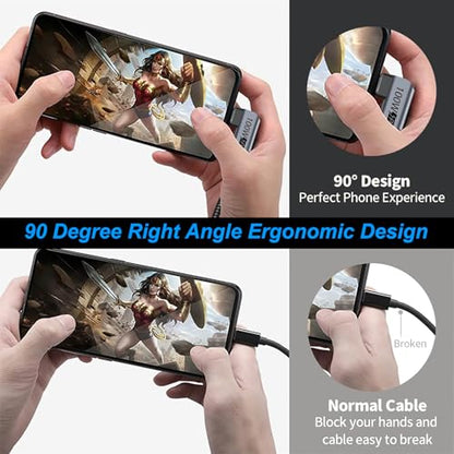 Small USB C Extension Cable 1FT, Right Angle(100W/10Gbps/4K@60Hz) - size: 1FT