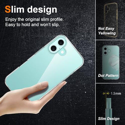 Silicone Clear for iPhone 17 Case,Ultra Thin with Comfort Grip | Soft Slim-Fit TPU iPhone 17 Phone Cover,Non-Slip,Shockproof Protection,Scrath-Resistant - size: iPhone 17 case