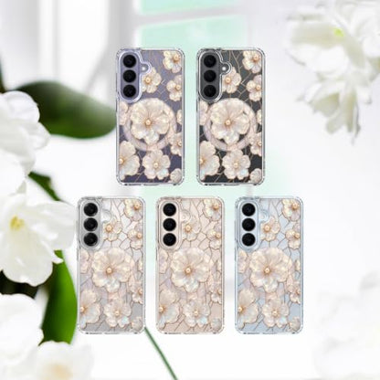 for Samsung Galaxy S26 Magnetic Case【Compatible with MagSafe】 Aesthetic Oil Painting Stained Glass Flower Design, Slim Fit Hard PC Back Shockproof Cute Clear Phone Cover, Light Pink - color: Light Pink, size: Galaxy S26