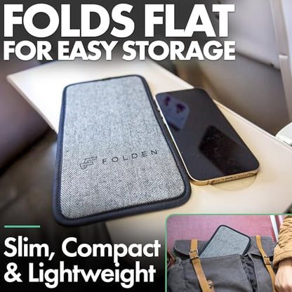Flight Flap Airplane Phone Holder - Foldable Phone Stand for Plane Travel - color: Tweed, size: Large
