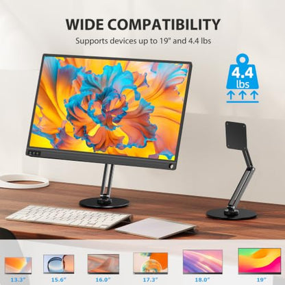 UPERFECT Magnetic VESA Stand, Adjustable Aluminum Arm for Portable Monitor - size: 19"