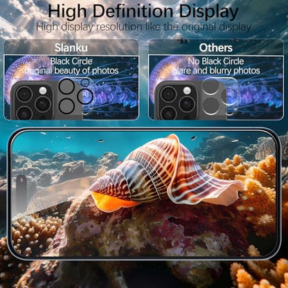 Slanku for iPhone 16 Pro Max Screen Protector Tempered Glass Camera Lens