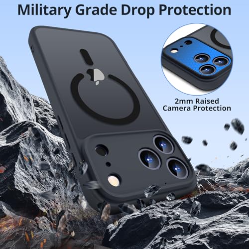 for iPhone 17 Pro Max Case w/Detachable MagSafe Wallet-Black | RFID Blocking Card Holder&Kickstand, Military-Grade Drop & Raised Camera Protection for Travel & Commute - color: Black