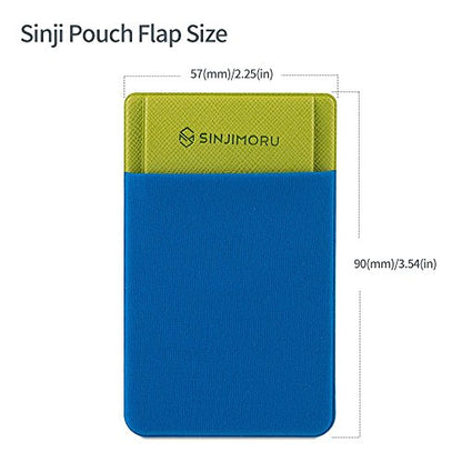 Sinjimoru Card Holder for Back of Phone, Stick on Phone Wallet, Blue - color: blue