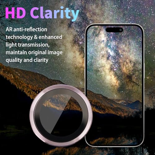 Camera Lens Protector for iPhone 16 Pro/16 Pro Max, Pink - color: Pink