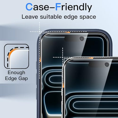 JETech Privacy Screen Protector for iPhone 17 Pro, 2-Pack - size: iPhone 17 Pro