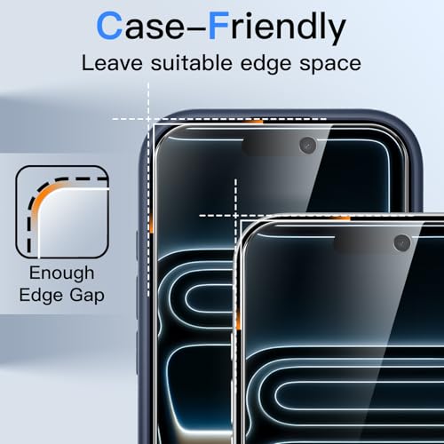 JETech Privacy Screen Protector for iPhone 17 Pro, 2-Pack - size: iPhone 17 Pro