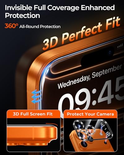 2+2 Packs for iPhone 17 Pro Max Privacy Screen Protector Lens Protector