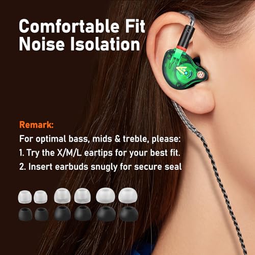 Audiovance Vibes 202ML HiFi Wired Earbuds for iPhone 14/13/12/11/X, Pro Max - color: 6-Green