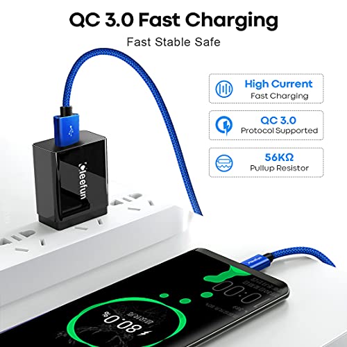 CLEEFUN Extra Long USB A USB C Cable 26ft, USB to USB C Power Cable 26 Foot - color: Blue, size: 26ft