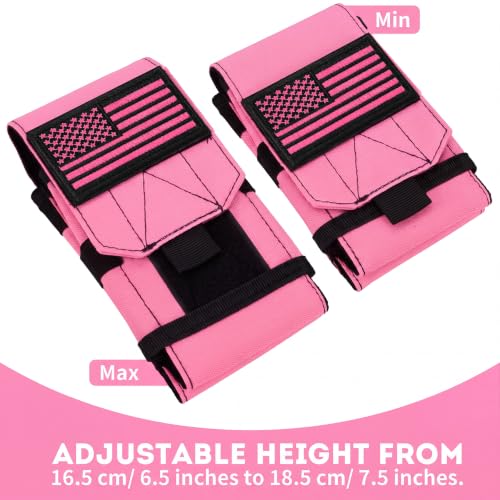 Dual Tactical Phone Pouch Molle Phone Holster Double Capacity Holder Universal Utility EDC Pouch for iPhone 17 Pro Max/17 Pro/16 Pro Max/16 Pro/15 Pro Max/15 - color: Hot Pink