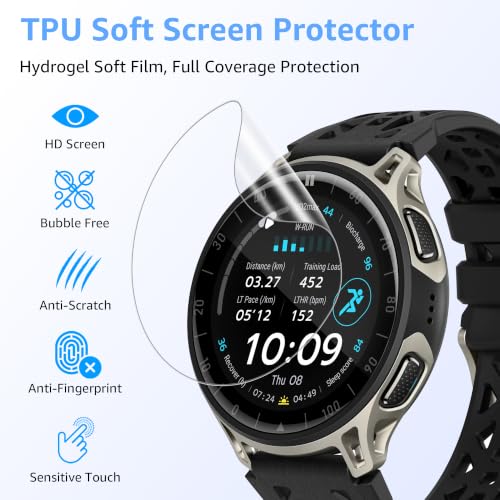 8 Pack Screen Protector for Amazfit Cheetah 2 Pro, Soft TPU Self-Healing Bubble Free Anti-Scratch HD Clear Touch Sensitive Protective Film Compatible with Amazfit Cheetah 2 Pro - size: For Cheetah 2 Pro