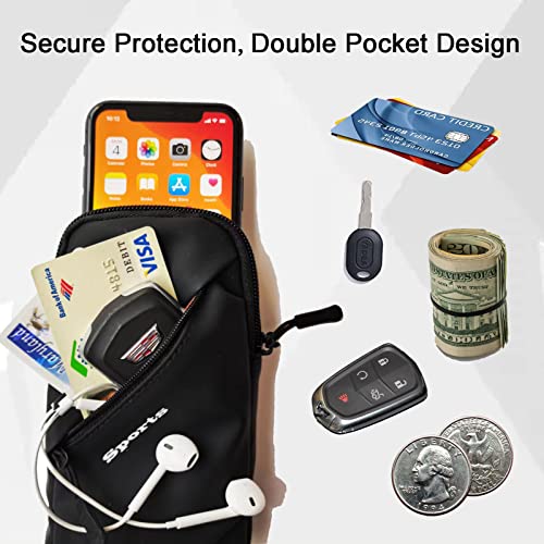 Prime Comfort Cell Phone Holder, Small Crossbody Shoulder Holsters Bag with Arm Band, Fits iPhone and Android, Use for Running, Walking, Hiking & Biking (6.7 Inches, Red) - color: RED