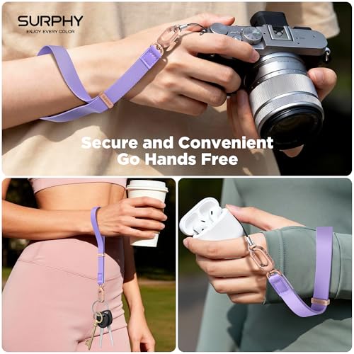 SURPHY Phone Wrist Strap, Keychain Wristlet, Wrist Lanyard with Tether Tab - color: Purple